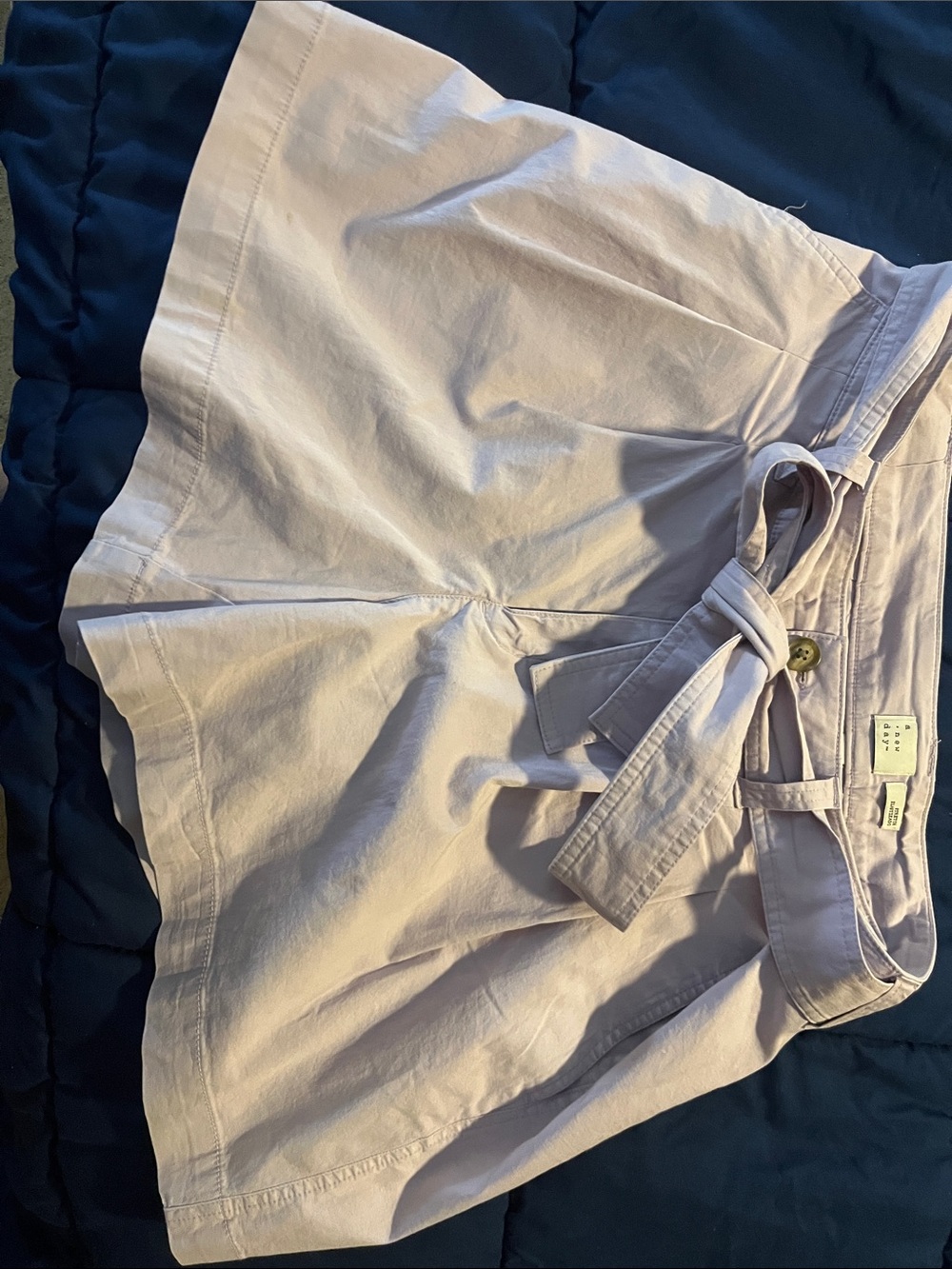 a new day Light Lavender Paperbag Waist Shorts